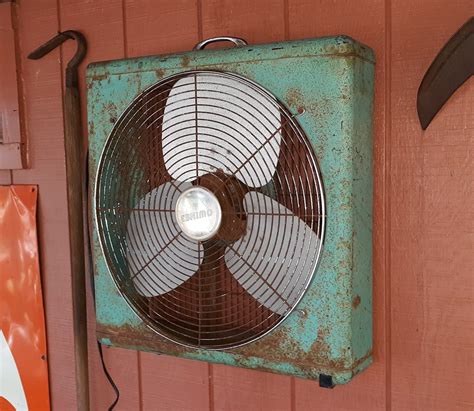 antique electric box fan with drawer for ice|first electric fan.